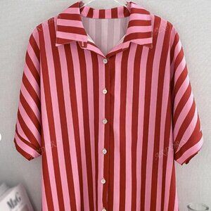 NWOT PINK STRIPED TOP